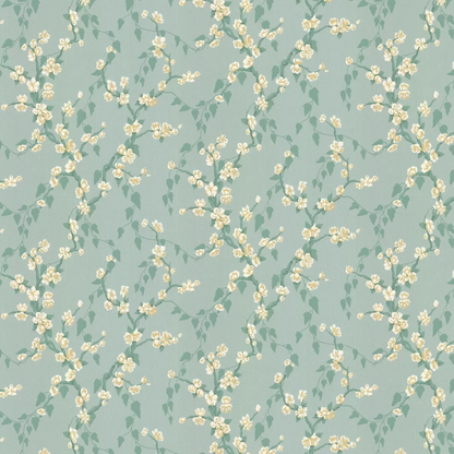 0247SAAQUAL - Sakura Wallpaper - Aqua - Little Greene