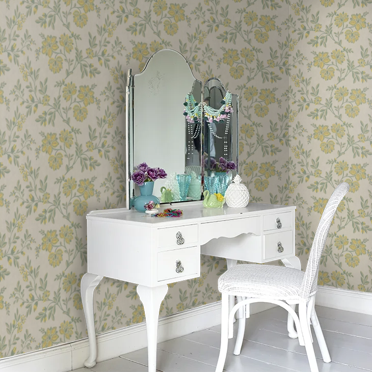 0247STHIGHL - Stitch Wallpaper - Green - Little Greene