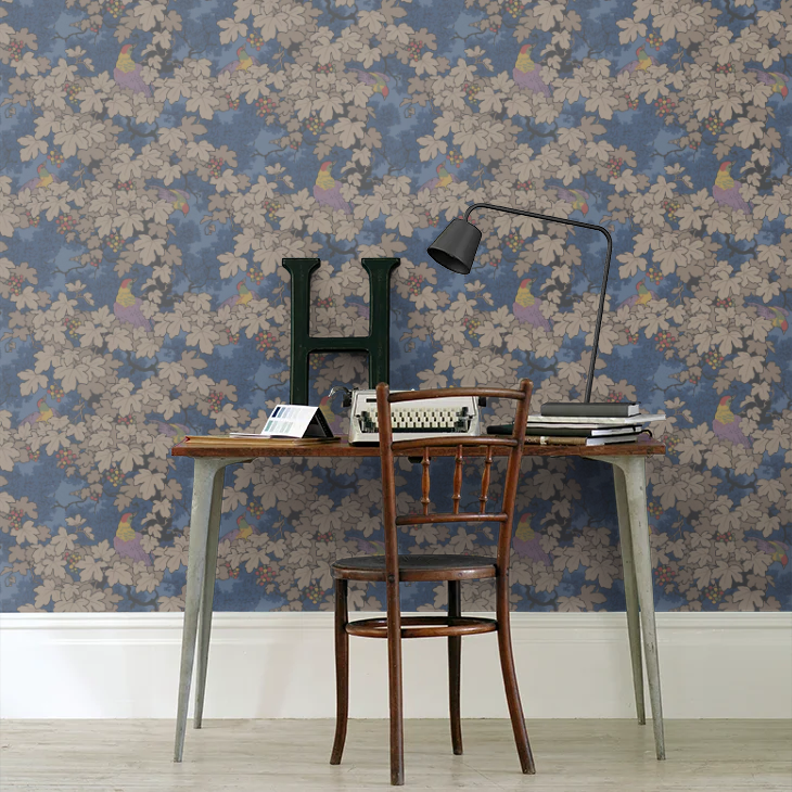 0247VIBLEUZ - Vine Wallpaper - Blue - Little Greene