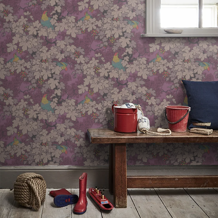 0247VIROUGE - Vine Wallpaper - Mulberry - Little Greene