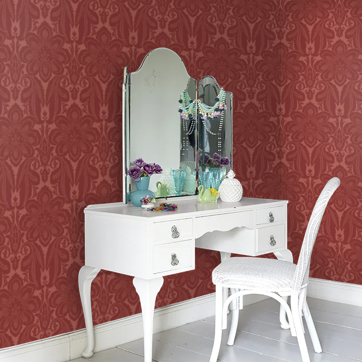 0251ALFLAME - Albemarle St Wallpaper - Flame Red - Little Greene