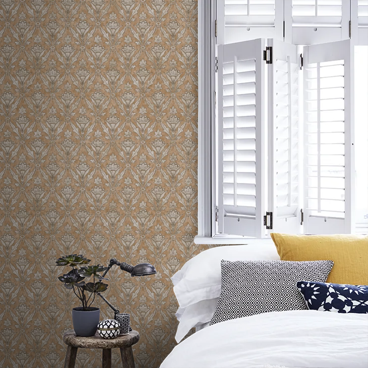 0251BHFOILZ - Borough High St Wallpaper - Gold - Little Greene