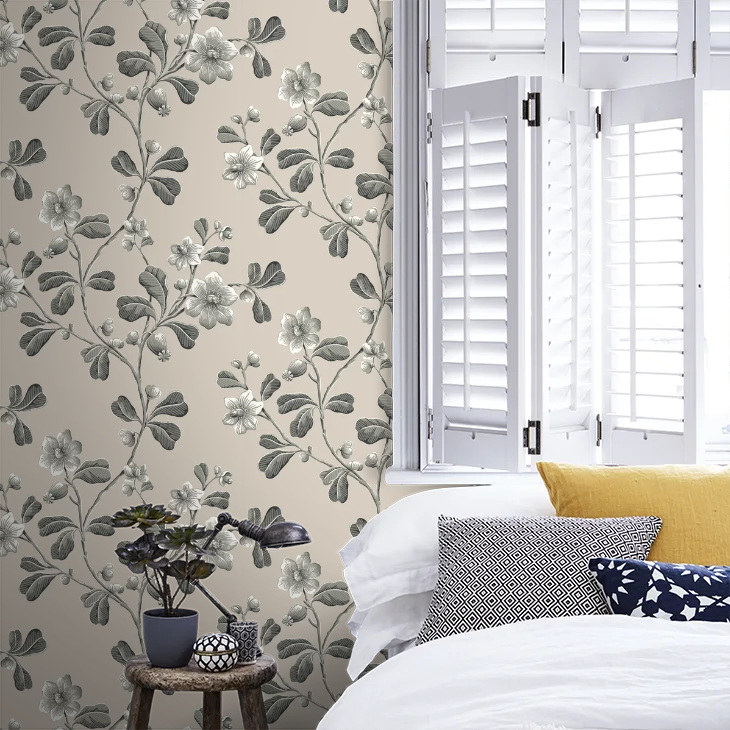 0251BRMONOZ - Broadwick St Wallpaper - Black - Little Greene