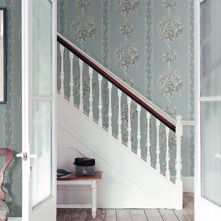 0251CBARCHI - Chelsea Bridge Wallpaper - Archive Blue - Little Greene
