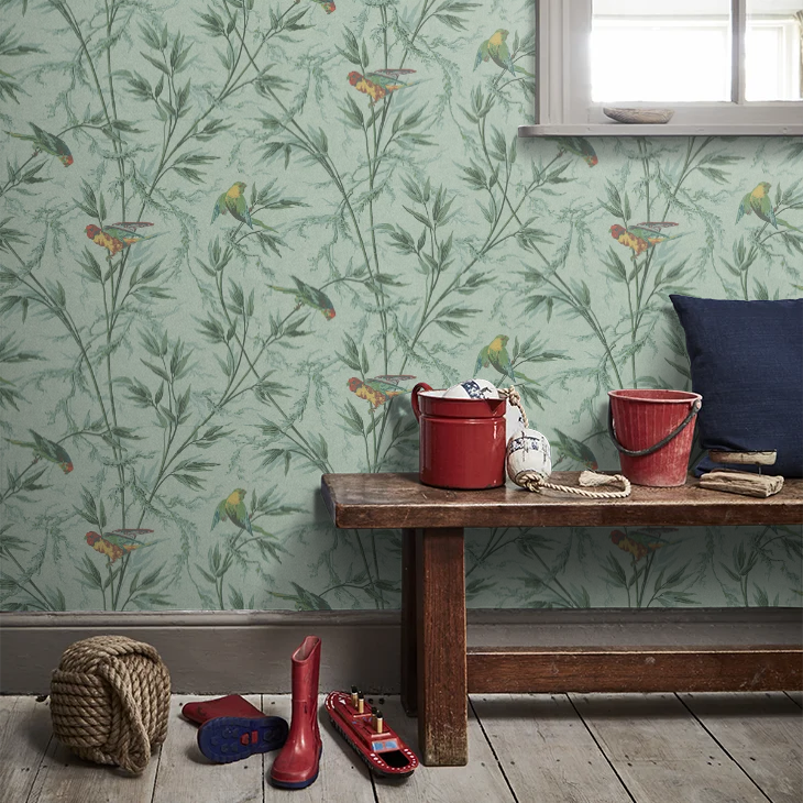 0251GOVERDI - Great Ormond St Wallpaper - Aqua and Green - Little Greene