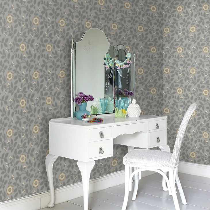 0251RGPLATI - Richmond Green Wallpaper - Platinum - Little Greene
