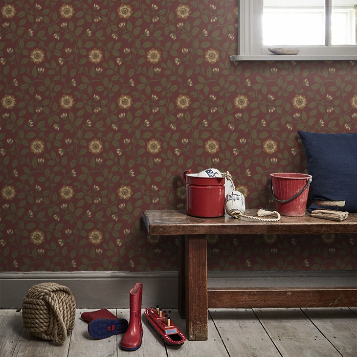 0251RGREVIR - Richmond Green Wallpaper - Revival Red - Little Greene
