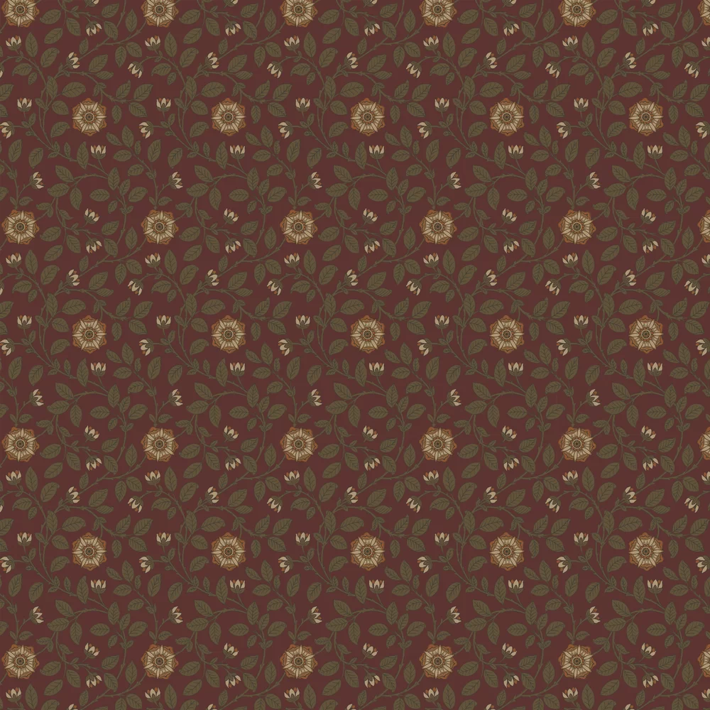 0251RGREVIR - Richmond Green Wallpaper - Revival Red - Little Greene