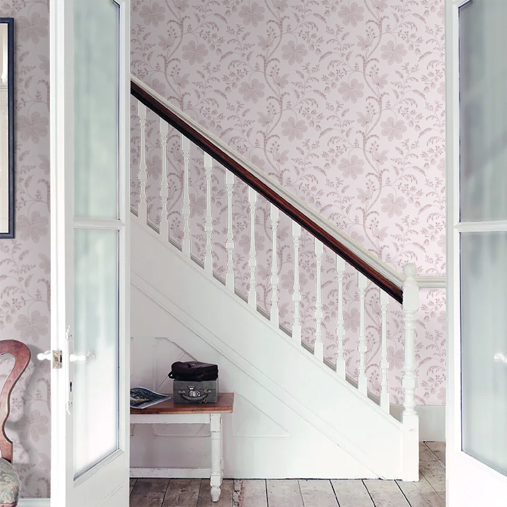 0256BSHELLE - Bedford Square Wallpaper - Hellebore - Little Greene