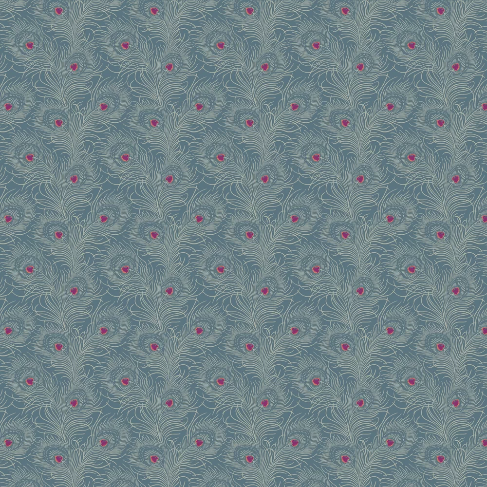 0256CTBLUEP - Carlton House Terrace Wallpaper - Blue Plume - Little Greene