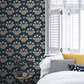 0260BUDARKZ - Burges Snail Wallpaper - Dark Blue - Little Greene