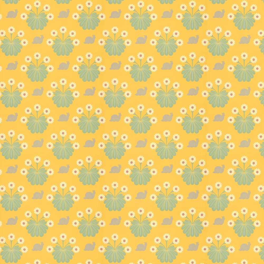 0260BULEMON - Burges Snail Wallpaper - Lemon - Little Greene