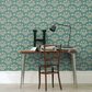 0260BUOCEAN - Burges Snail Wallpaper - Ocean - Little Greene