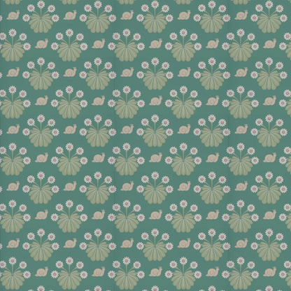 0260BUOCEAN - Burges Snail Wallpaper - Ocean - Little Greene