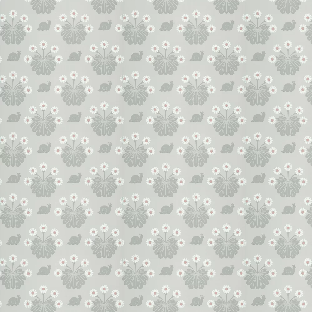 0260BUSILVE - Burges Snail Wallpaper - Silver - Little Greene