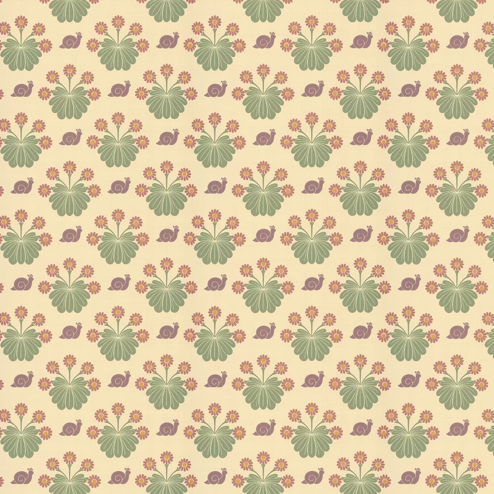 0260BUTRAVE - Burges Snail Wallpaper - Travertine - Little Greene