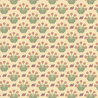 0260BUTRAVE - Burges Snail Wallpaper - Travertine - Little Greene