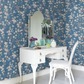 0260MADEEPZ - Massingberd Blossom Wallpaper - Deep Blue - Little Greene