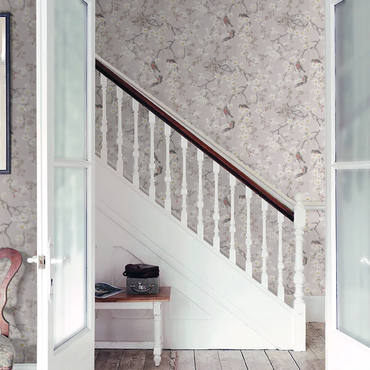 0260MAGREYZ - Massingberd Blossom Wallpaper - Grey - Little Greene
