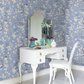 0260MAPALEZ - Massingberd Blossom Wallpaper - Pale Blue - Little Greene