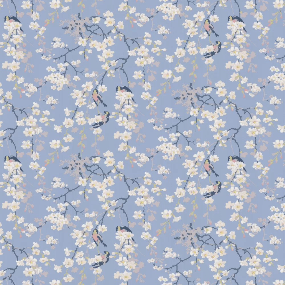 0260MAPALEZ - Massingberd Blossom Wallpaper - Pale Blue - Little Greene