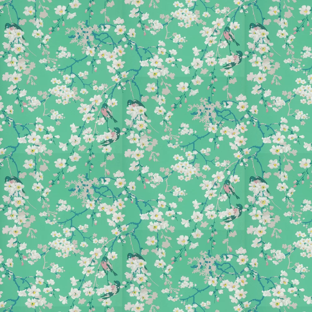 0260MAVERDI - Massingberd Blossom Wallpaper - Verditer - Little Greene