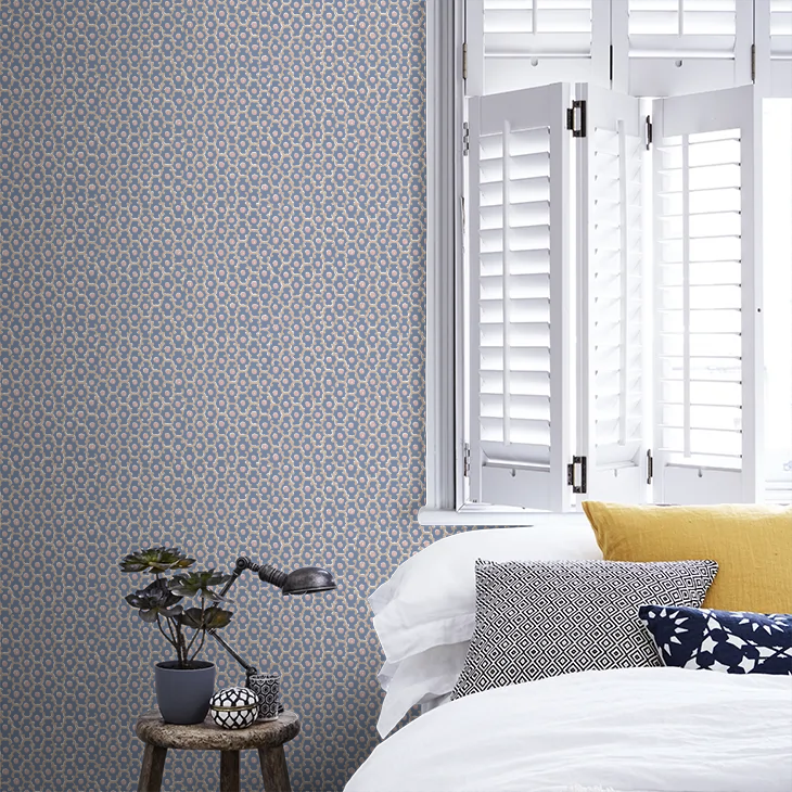 0260MOBLUEZ - Moy Wallpaper - Blue - Little Greene