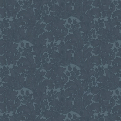 0260TUBLUEZ - Tulip Wallpaper - Blue Black - Little Greene