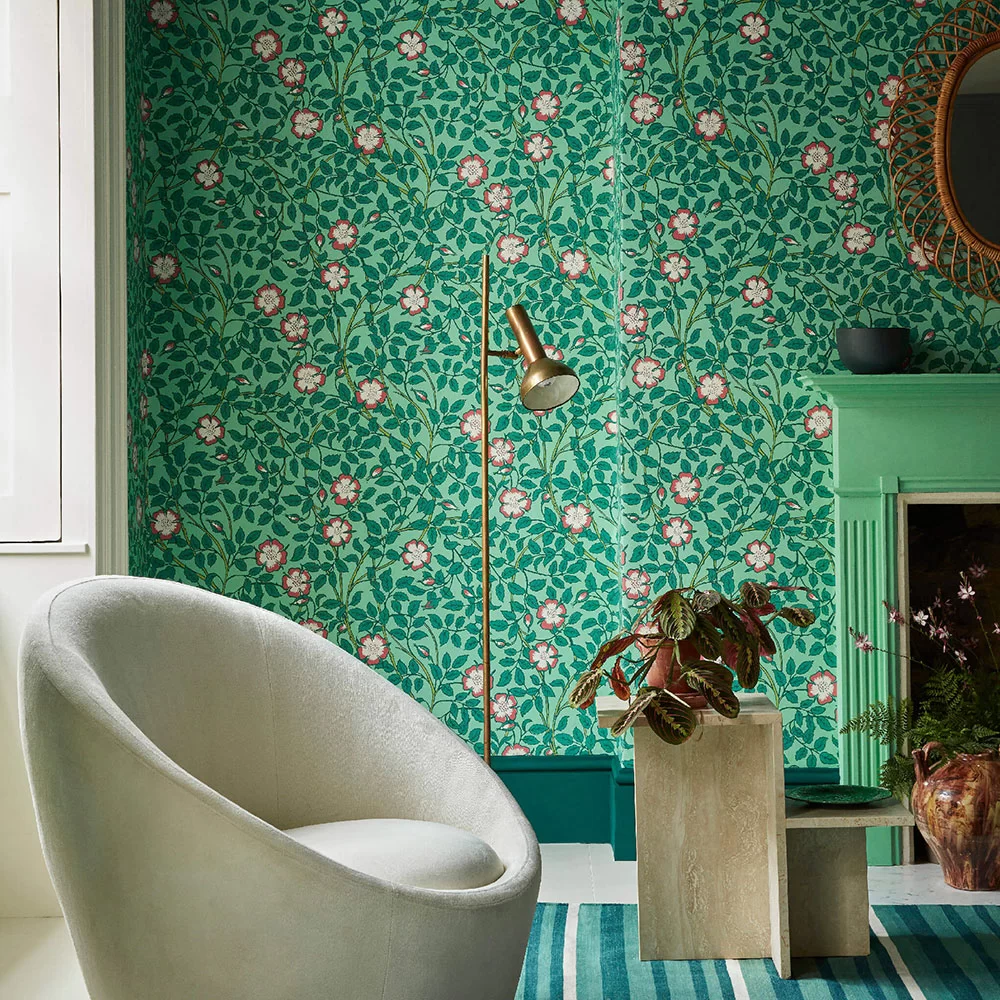0263BRGVERD - Briar Rose Wallpaper - Green Verditer - Little Greene