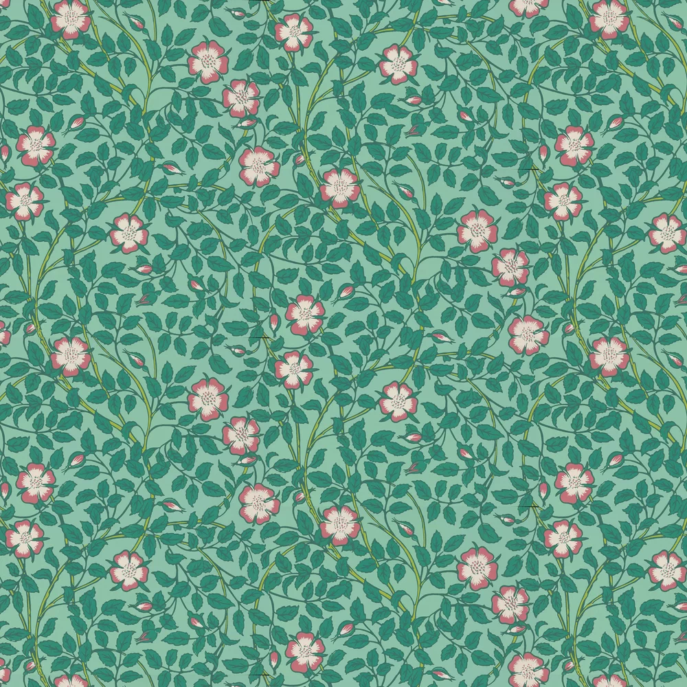 0263BRGVERD - Briar Rose Wallpaper - Green Verditer - Little Greene