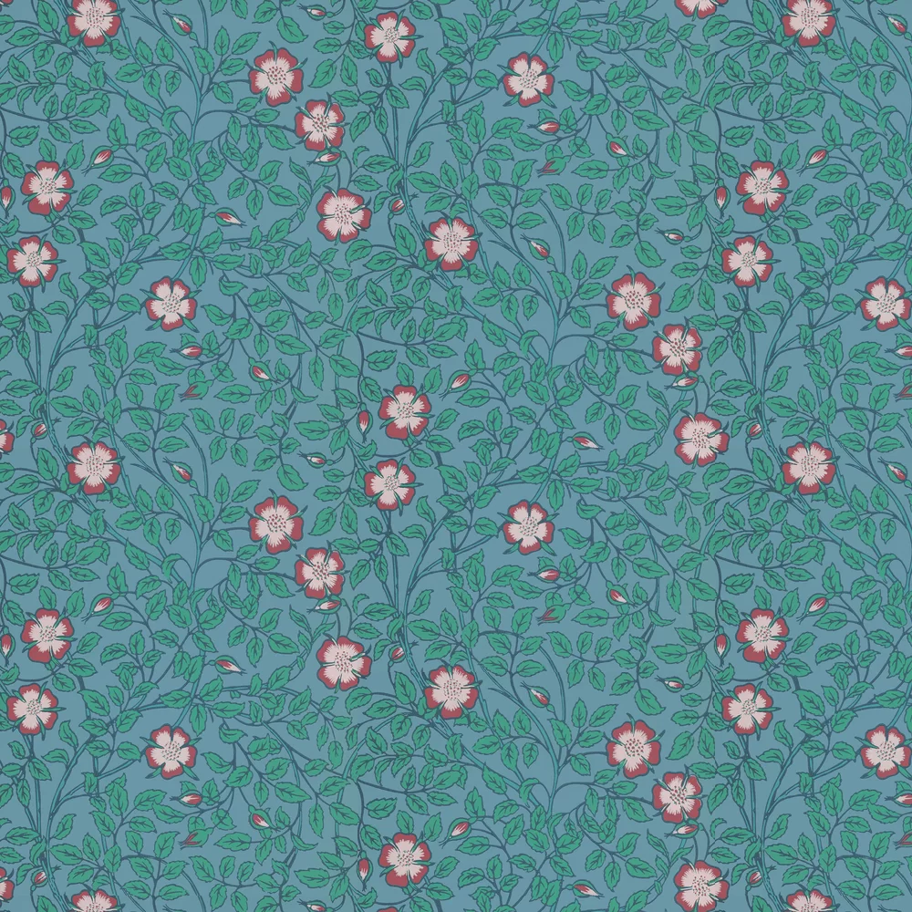 0263BRMARIN - Briar Rose Wallpaper - Marine Blue - Little Greene