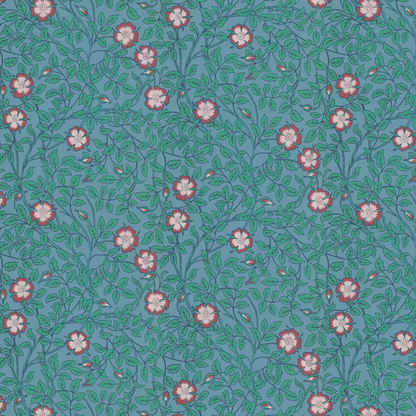 0263BRMARIN - Briar Rose Wallpaper - Marine Blue - Little Greene