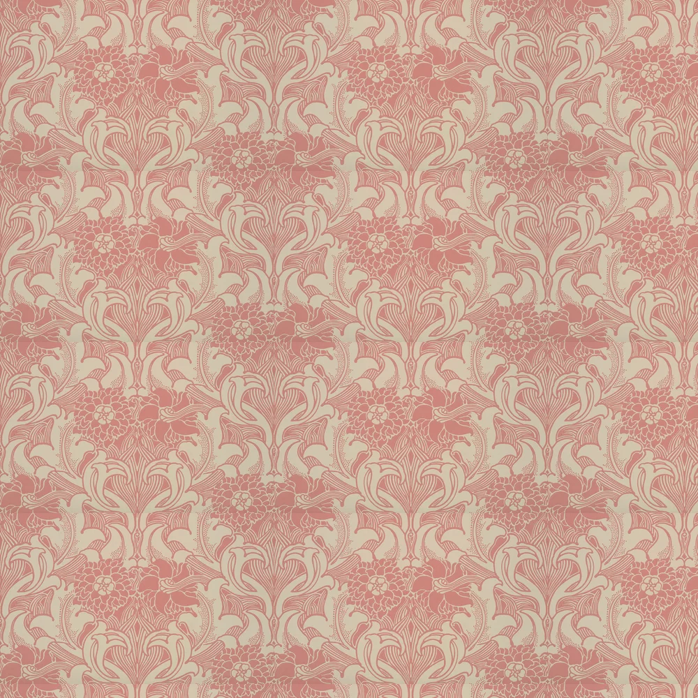 0263DACARMI - Dahlia Scroll Wallpaper - Carmine - Little Greene