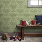 0263DAPEAGR - Dahlia Scroll Wallpaper - Pea Green - Little Greene