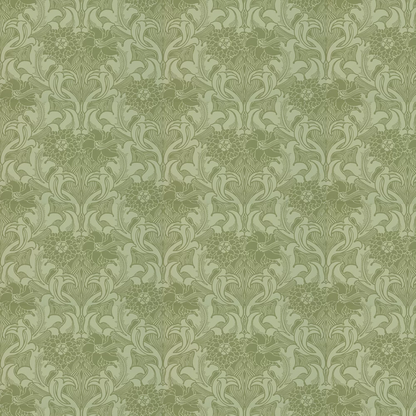 0263DAPEAGR - Dahlia Scroll Wallpaper - Pea Green - Little Greene