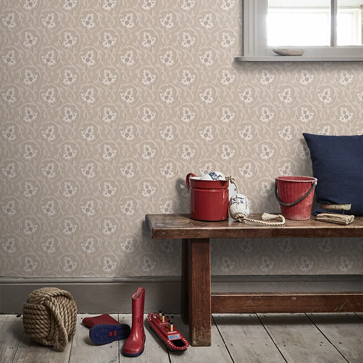 0263HOPORTL - Hoja Wallpaper - Portland Stone - Little Greene