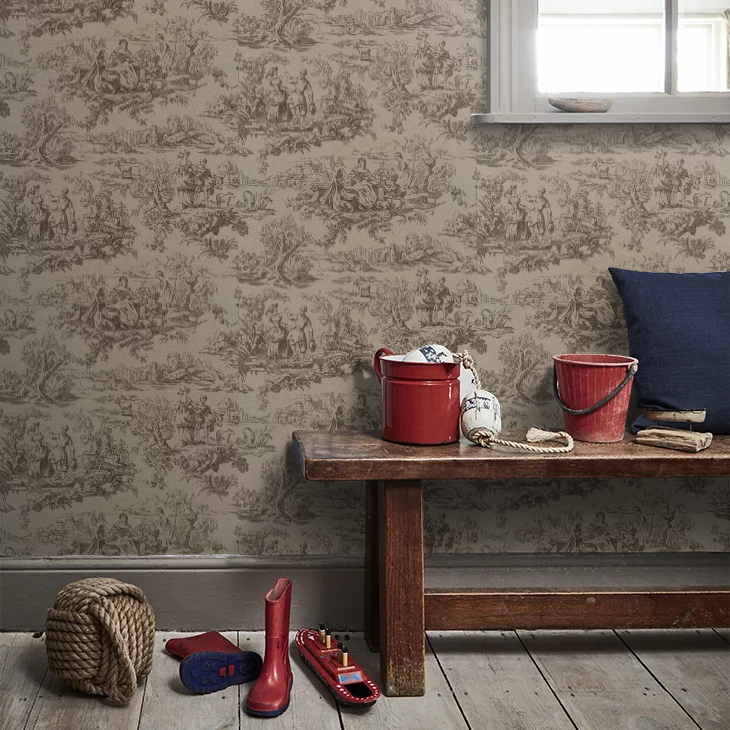 0263LOATTIC - Lovers Toile Wallpaper - Attic II - Little Greene