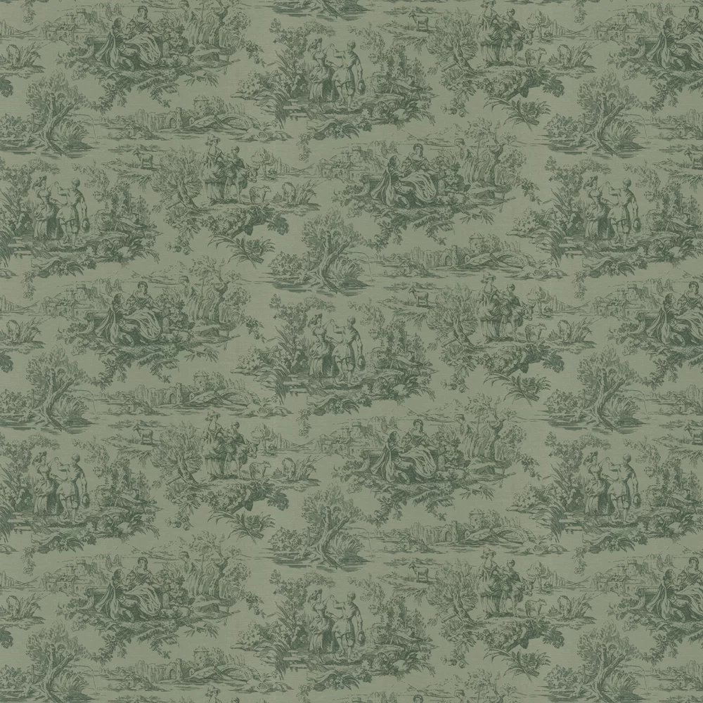 0263LODARKB - Lovers Toile Wallpaper - Dark Brunswick Green - Little Greene
