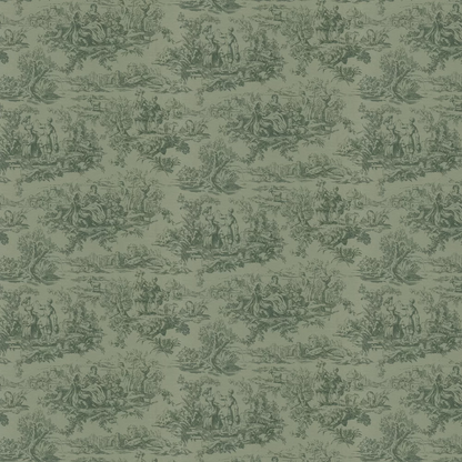 0263LODARKB - Lovers Toile Wallpaper - Dark Brunswick Green - Little Greene
