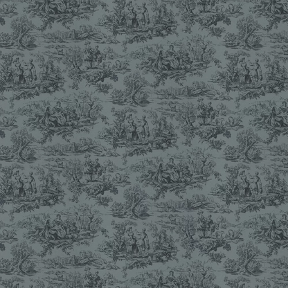 0263LOHICKS - Lovers Toile Wallpaper - Hicks’ Blue - Little Greene