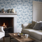 0263LOMAZAR - Lovers Toile Wallpaper - Mazarine - Little Greene