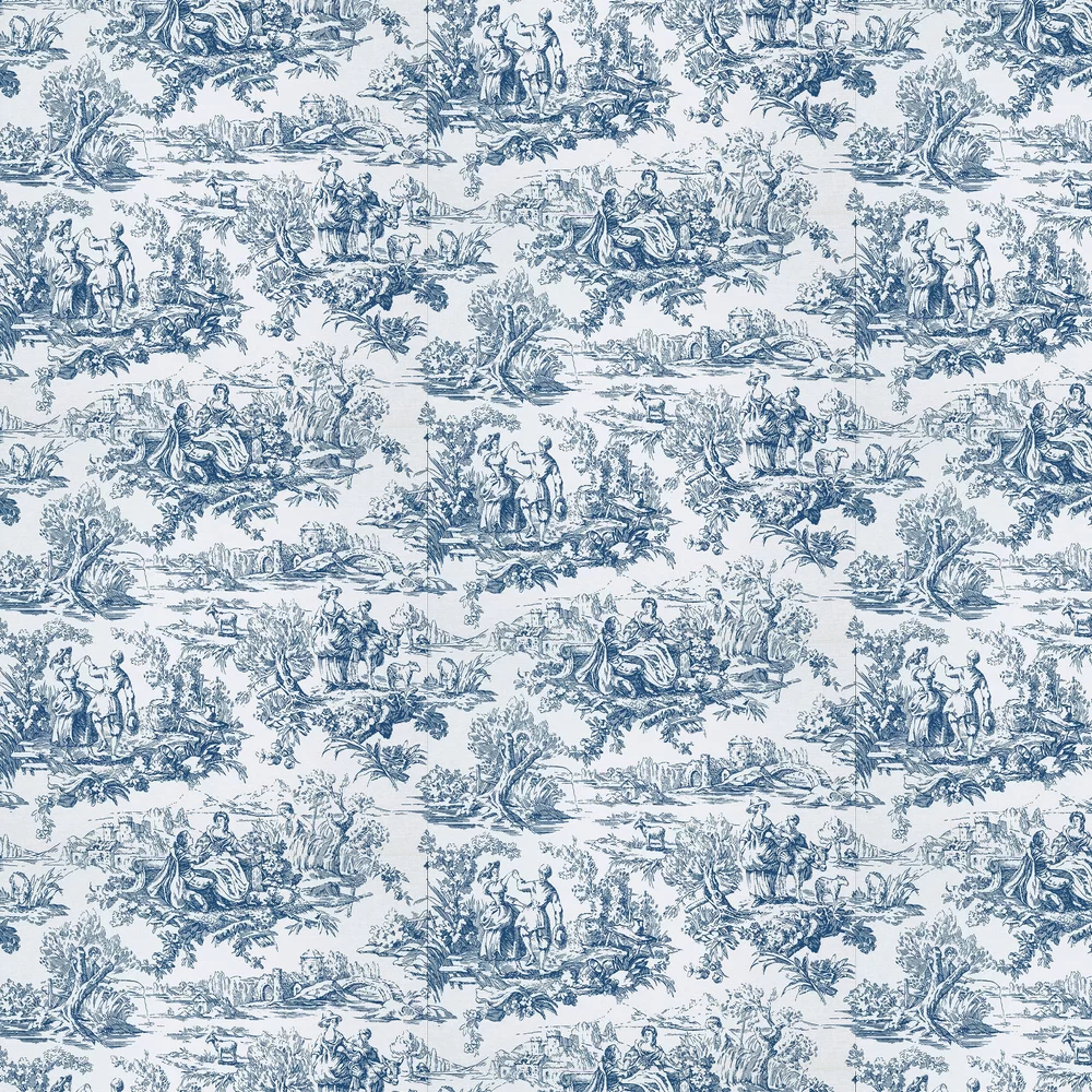 0263LOMAZAR - Lovers Toile Wallpaper - Mazarine - Little Greene