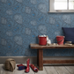 0263PTAIRFO - Poppy Trail Wallpaper - Air Force Blue - Little Greene