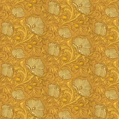 0263PTYELLO - Poppy Trail Wallpaper - Yellow Pink - Little Greene