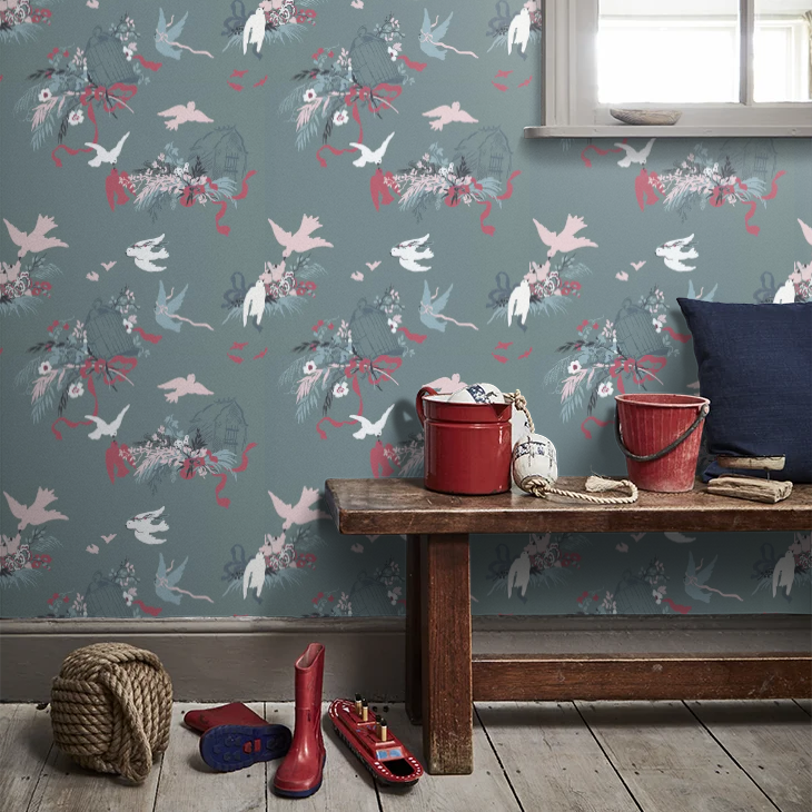 0263VOETRUR - Volieres Wallpaper - Etruria - Little Greene