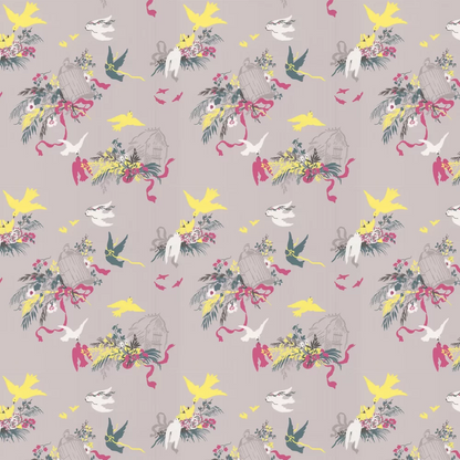 0263VOFRENC - Volieres Wallpaper - French Grey - Little Greene