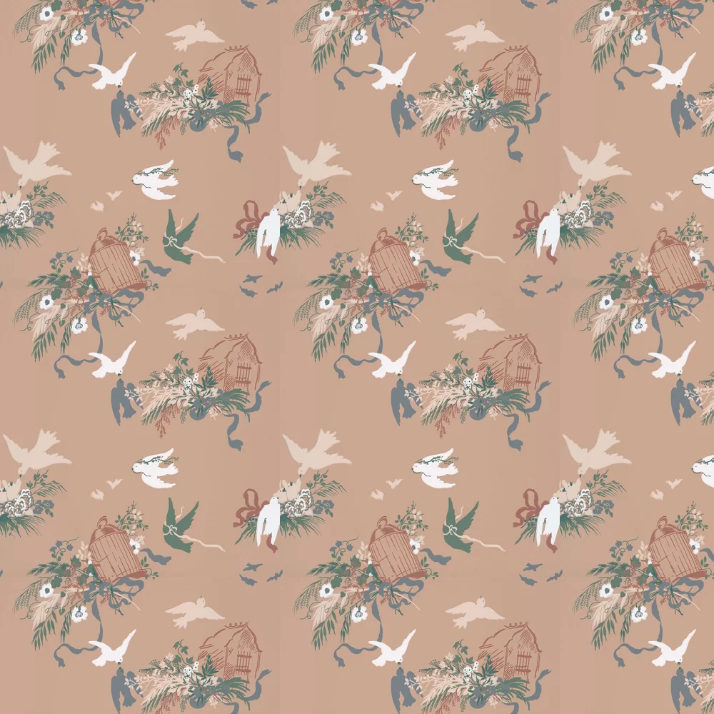 0263VOMASQU - Volieres Wallpaper - Masquerade - Little Greene