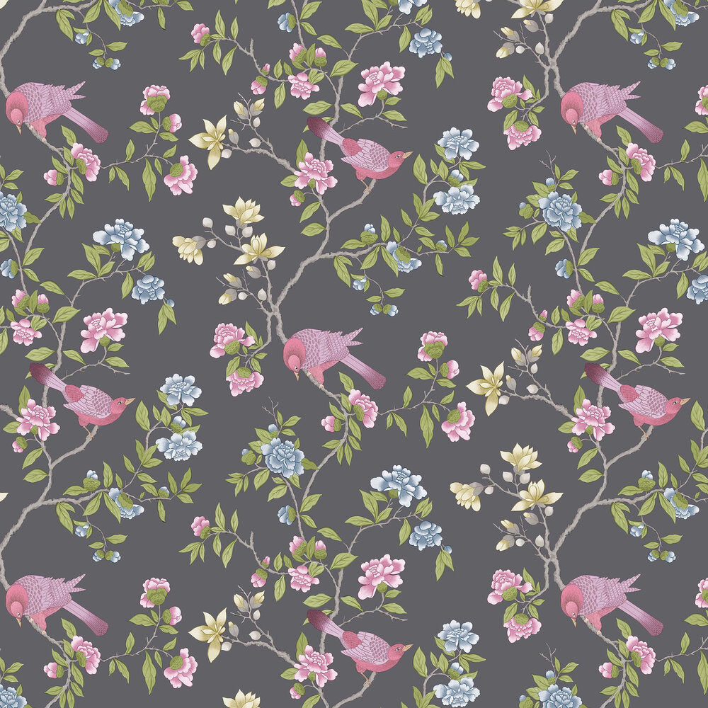 0267ADARQUE - Aderyn Wallpaper - Arquerite Dark - Little Greene