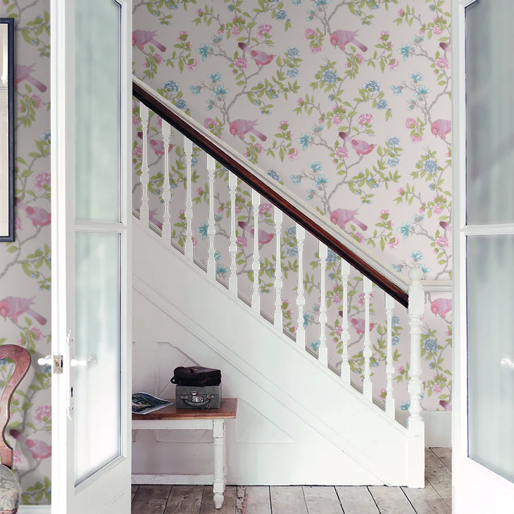 0267ADCHINA - Aderyn Wallpaper - China Clay - Little Greene