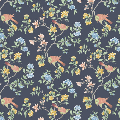 0267ADHICKS - Aderyn Wallpaper - Hicks' Blue - Little Greene